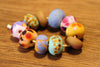 Handmade Lampwork Glass Beads - Fritty Designs, Natural Colours, Set 4
