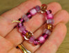 Handmade Lampwork Glass Bead Set - Purple and 'Copper' Nuggets