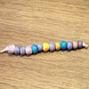 Handmade Lampwork Glass Beads - Teal, Gold and Purple Fritty Mix