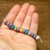 Handmade Lampwork Glass Beads - Teal, Gold and Purple Fritty Mix
