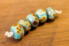 Handmade Lampwork Glass Beads - Turquoise-Green with Brown Speckles