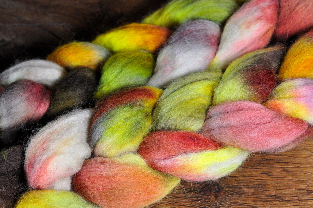 BFL Wool Top for Hand Spinning - 'Autumn Leaves'
