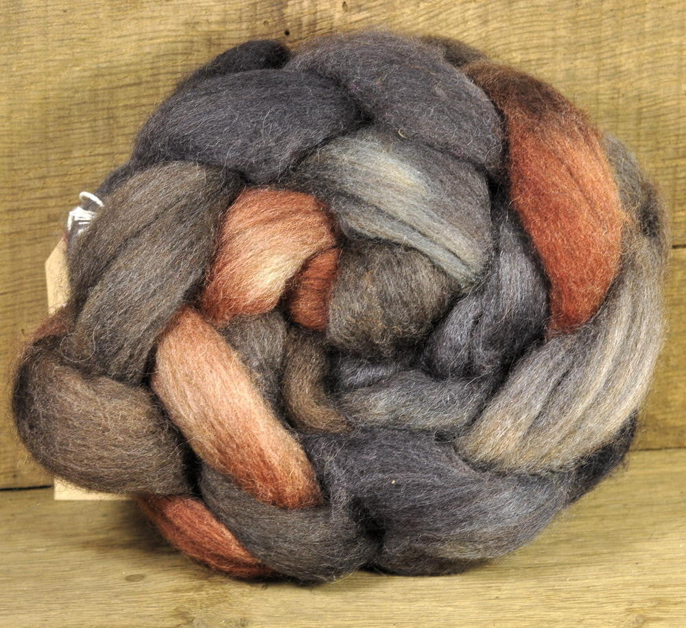 BFL Wool Top for Hand Spinning - 'Fossil Shades'