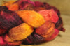 Hand Dyed Bluefaced Leicester Wool (BFL) and Kid Mohair Top for Spinning or Felting - 'Burnt Orange'