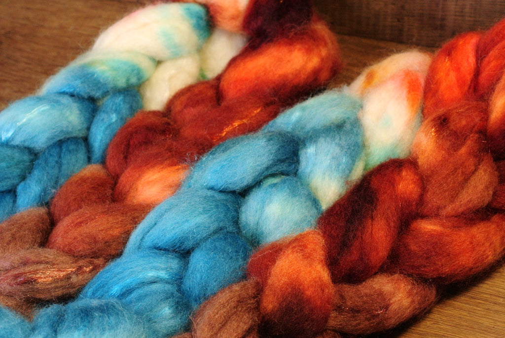 BFL Wool / Sparkly Nylon Top - 'Big Sky' - Gradient Dyed