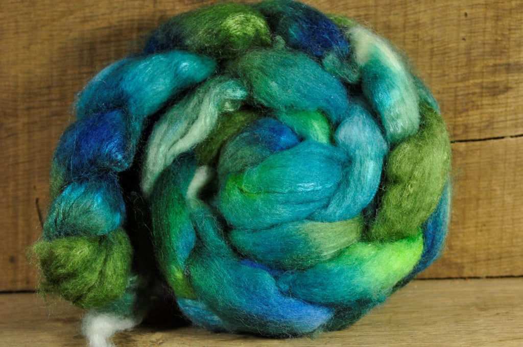 BFL/Silk Top for Hand Spinning - 'Tide Pool'