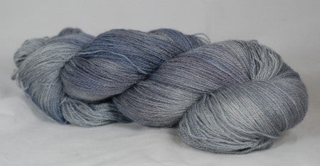 Hand Dyed BFL/Silk Laceweight Knitting Yarn (Canterbury 2ply) - Cloud\