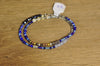 SALE! Stretch Bracelet, Wrist Distaff - Blue Seed Beads