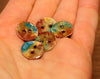 Handmade Enamelled Copper Buttons - Turquoise and Brown, Small sized - 15mm