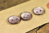 Handmade Enamelled Copper Buttons - Ash Rose