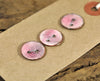 Handmade Enamelled Copper Buttons - Blush Pink