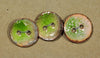 Handmade Enamelled Copper Buttons - Burnt Lime