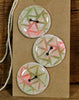 Handmade Buttons, 27mm - Green/Pink