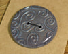 Large Handmade Button, 32mm - Silver Swirls