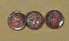 Handmade Enamelled Copper Buttons - Speckled Red