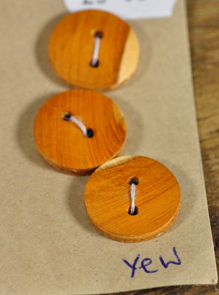 Handmade Wooden Buttons - Yew