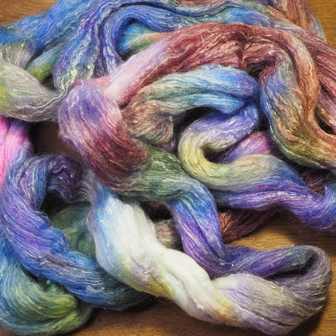 Tweedy Merino/Bamboo Top with Neps for Hand Spinning - 'Naiad'