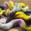 Hand Dyed Cheviot Wool Top for Spinning or Felting - 'Moss and Violet'