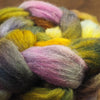 Hand Dyed Cheviot Wool Top for Spinning or Felting - 'Moss and Violet'