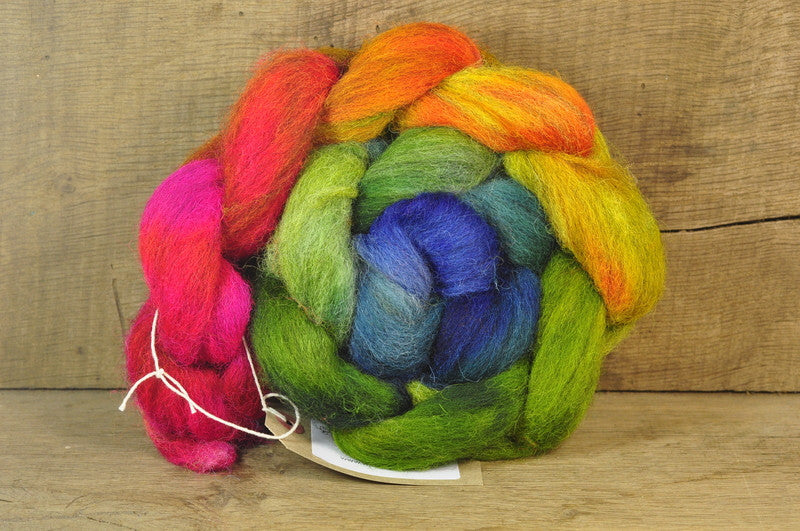 Cheviot Wool Top - 'Subdued Rainbow'