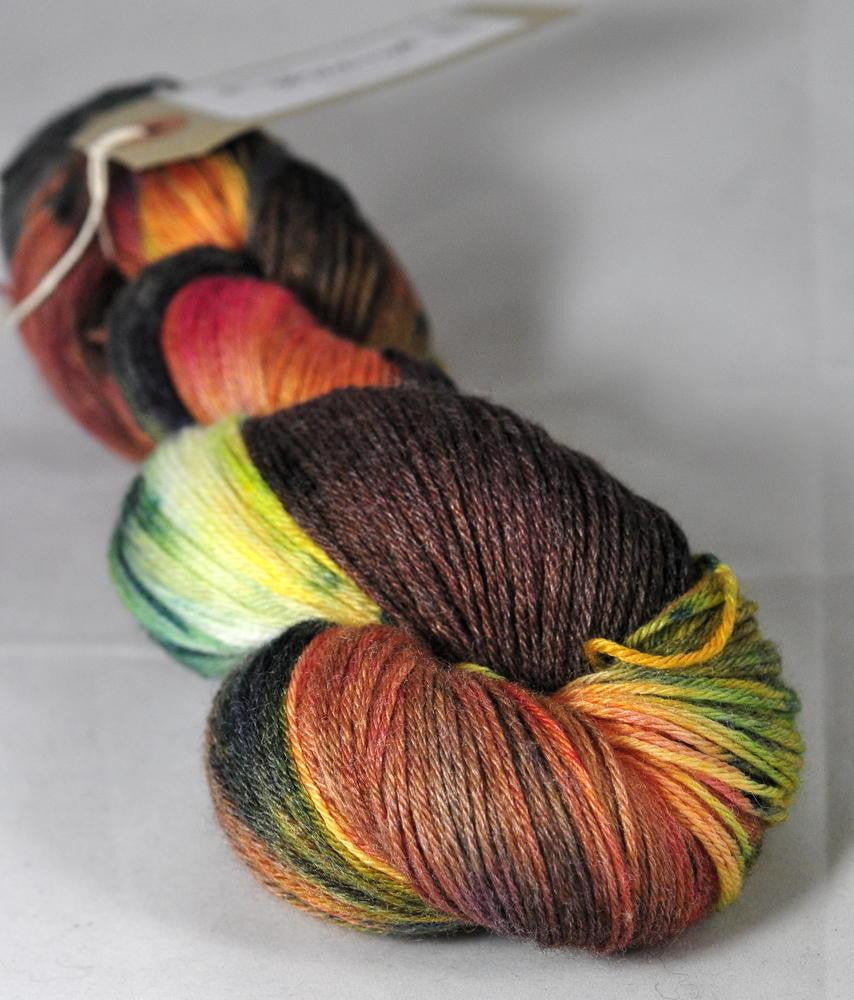Hand Dyed Merino / bamboo 4ply Yarn (New London 4ply) - "Orchard"