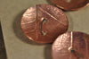Handmade Copper Buttons - Leaf Pattern