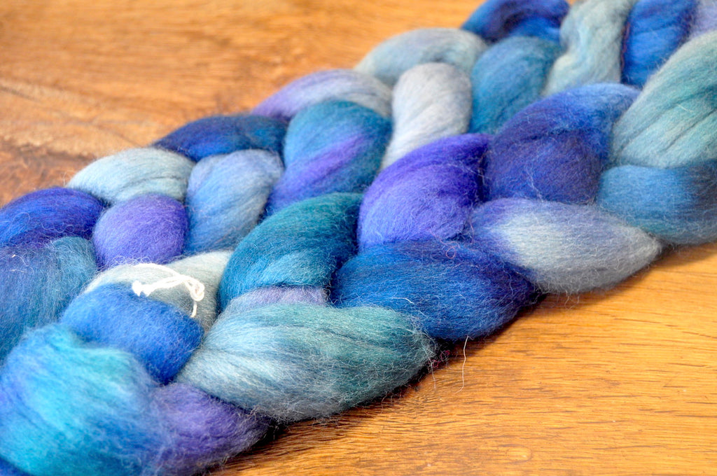 Hand Dyed Corriedale Wool Top for Spinning or Felting - 'Maritime''