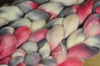 Hand Dyed Corriedale Wool Top for Spinning or Felting - 'Colour 'Pink Granite''