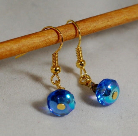 Handmade Earrings - Blue Glass