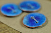Handmade Enamelled Copper Buttons - Sky and Periwinkle Blue 19mm