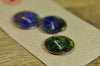 Handmade Enamelled Copper Buttons - Navy and Yellow 19mm