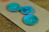 Handmade Enamelled Copper Buttons - Teal and Blue 19mm