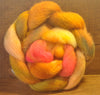 Hand Dyed English Wool Blend Top for Spinning or Felting, - 'Gourd'