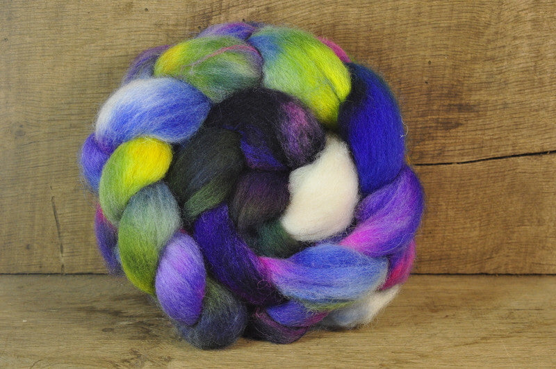 English Wool Blend Dyed Top - 'Iris'