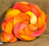 Hand Dyed English Wool Blend Top for Spinning or Felting, - 'Mango'