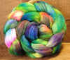 Hand Dyed Superwash English Wool with Nylon Blend Top for Spinning, - 'Waterlilies'