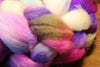 Hand Dyed English Wool Blend Top for Spinning or Felting, - 'Wild Orchids'