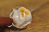 Spinner's Fetch Hook (Orifice hook), Lampwork Glass: Amber with White Sparkles