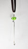 Spinner's Fetch Hook (Orifice hook) with Green/White Lampwork Bead