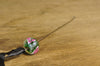 Spinner's Fetch Hook (Orifice hook), Lampwork Glass: Green with Pink Flowers