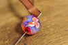 Spinner's Fetch Hook (Orifice hook), Lampwork Glass: Hot Pink with Pearly Flowers