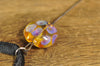 Spinner's Fetch Hook (Orifice hook), Lampwork Glass: Pearl Dots on Amber