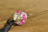 Spinner's Fetch Hook (Orifice hook), Lampwork Glass: Pink with Ivory Flowers