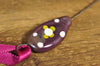 SALE! Spinner's Fetch Hook (Orifice hook), Lampwork Glass: Purple / Cream Dots