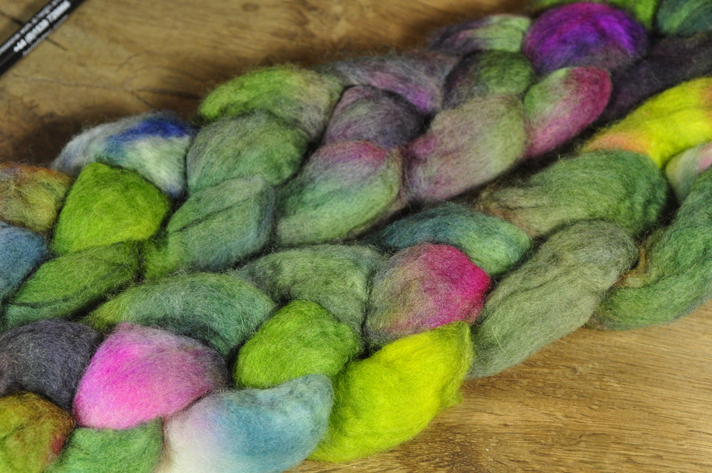 BFL Wool Top for Hand Spinning - 'Forest Shades'