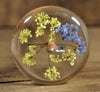 Resin Drop Spindle - Forget-me-not and Cow Parsley