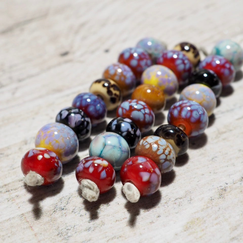 Handmade Lampwork Glass Beads - Multicolour Fritty Mix