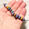 Handmade Lampwork Glass Beads - Brown and Purple Fritty Mix