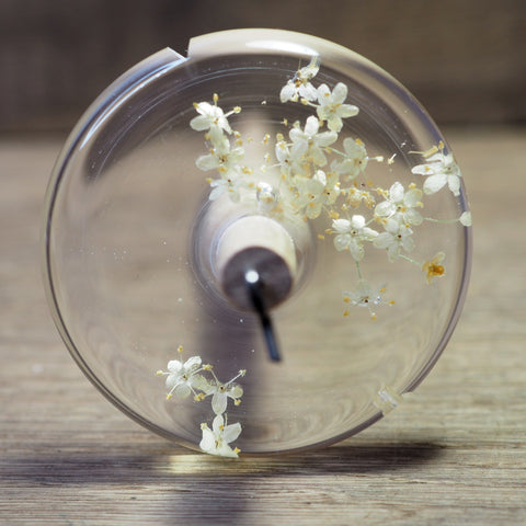 Botanical Top Whorl Resin Drop Spindle - Elderflower, 35 grams