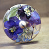 Botanical Top Whorl Resin Drop Spindle - Viola and Wildflower Mix, Heavy or Plying Weight 40 grams